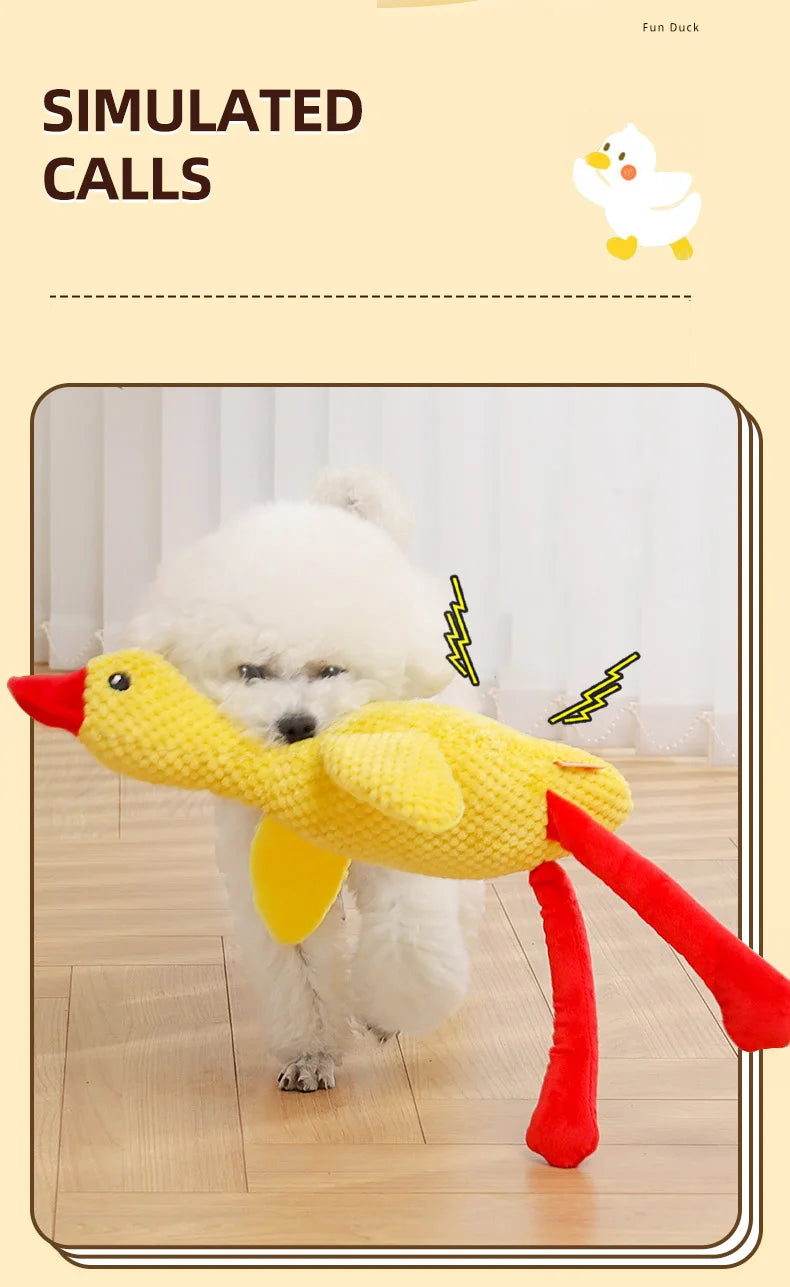 HOOPET Dog Toys Funny Interactive Plush Duck Toy for Dogs Teething Durable Chewing Squeaky Toy Pets Accessories