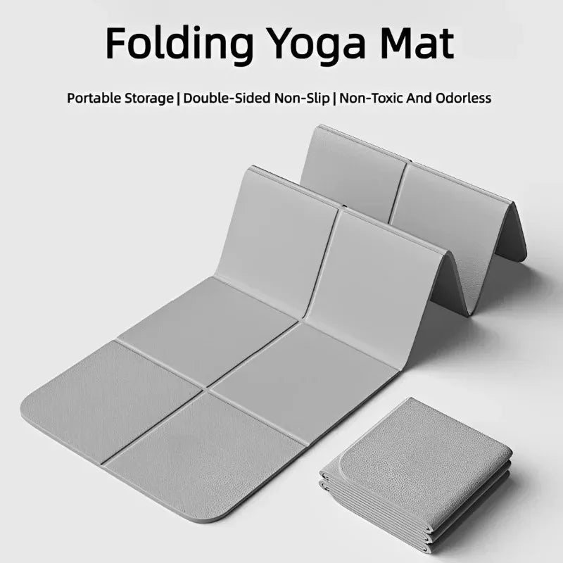 Ecological, Tpe, folding yoga mat, for travel, physical exercise, double-sided, anti-slip, Pilates and floor exercise