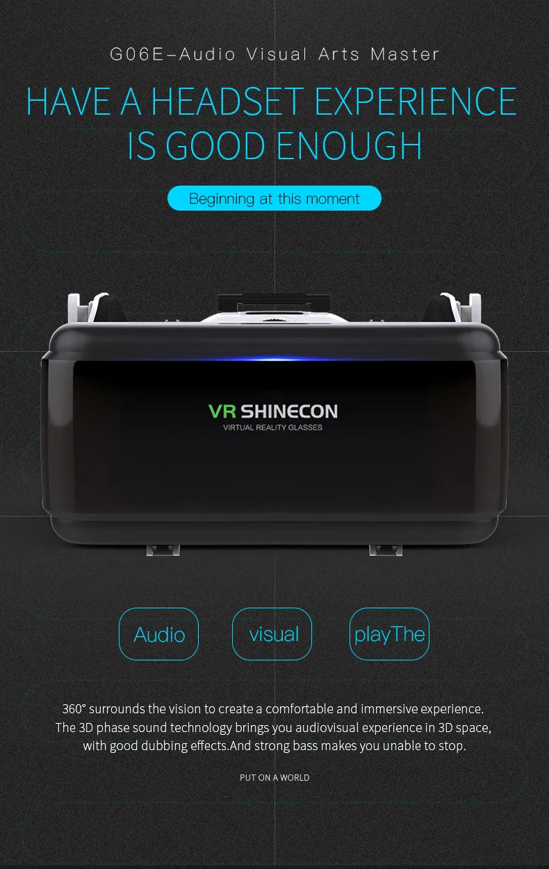 Virtual Reality VR Glasses Headset Viar Devices 3D Helmet Lenses Smart Goggles For Phone Smartphones Cell Viewer Mobile Game Set