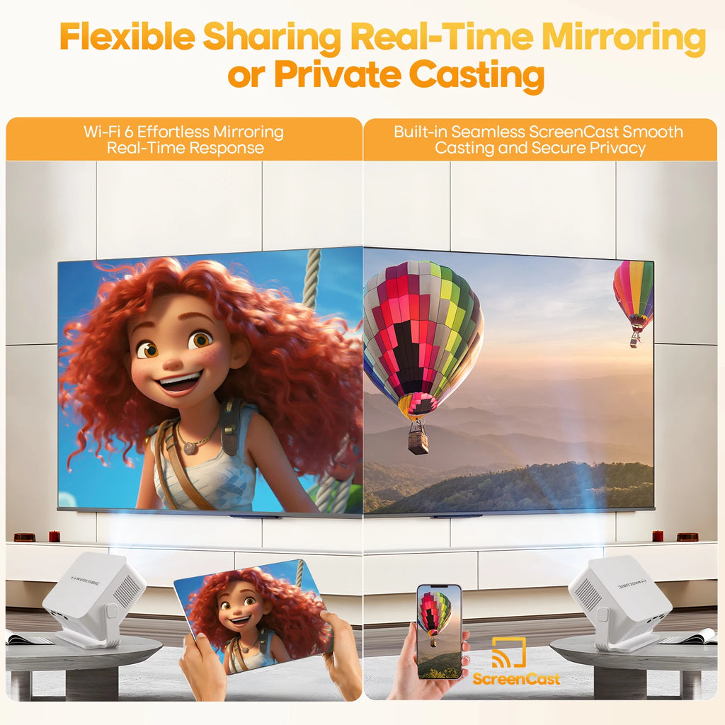 Magcubic Android 14 Auto Focus HY300MAX Portable Projector 400ANSI WiFi6 Projector Support 8K Full HD Home Outdoor Cinema HY300