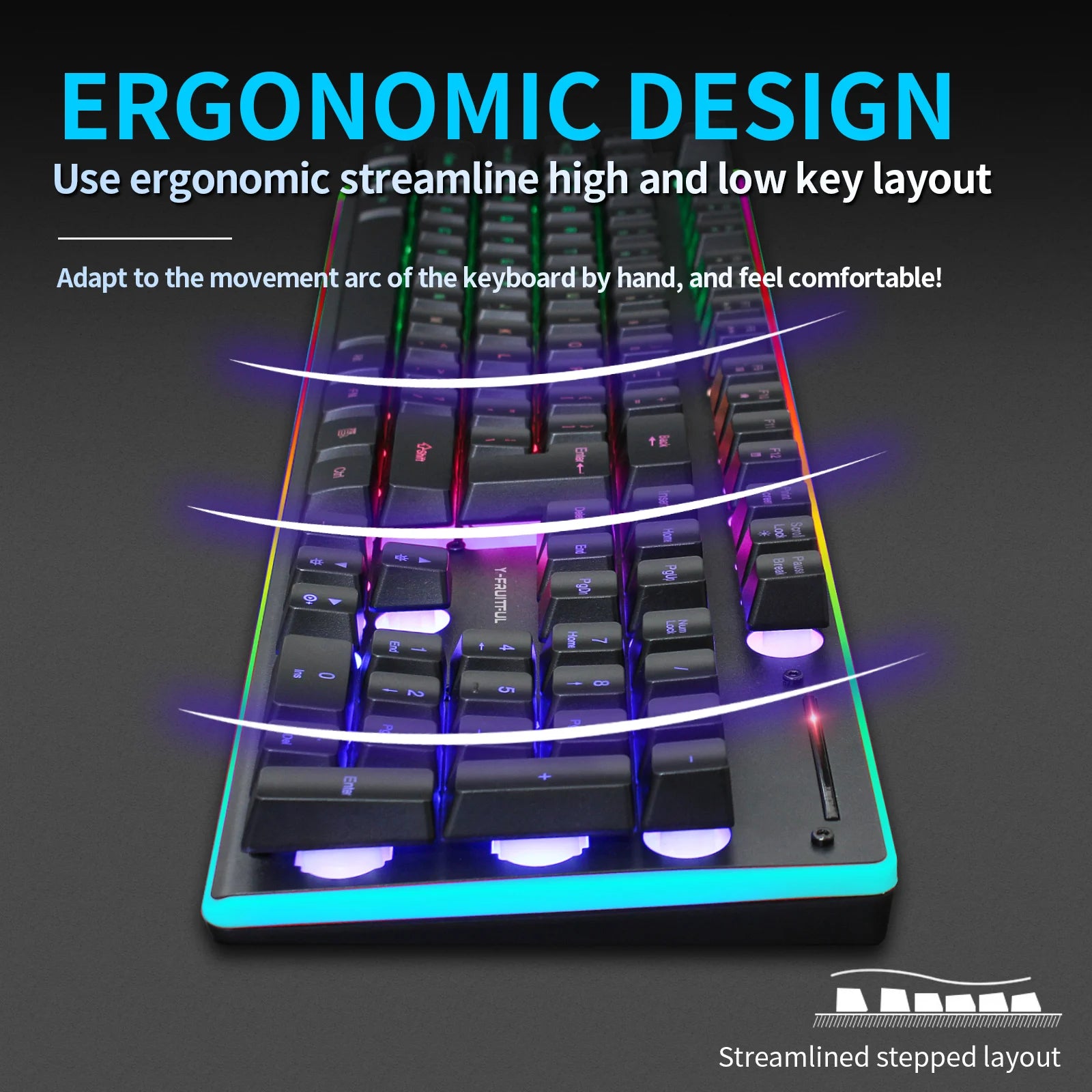 KM99Gaming Mechanical Keyboard Feel Rainbow LED Backlight USB Keyboard and Mouse Set Ergonomic for PC Laptop Computer Gamer