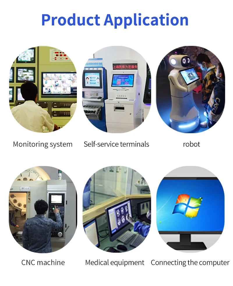 18.5 Inch 1920*1080 Industrial Touch Monitor HDMI VGA USB LCD Display VESA Wall Mount Open Frame Embedded Monitor For Equipment