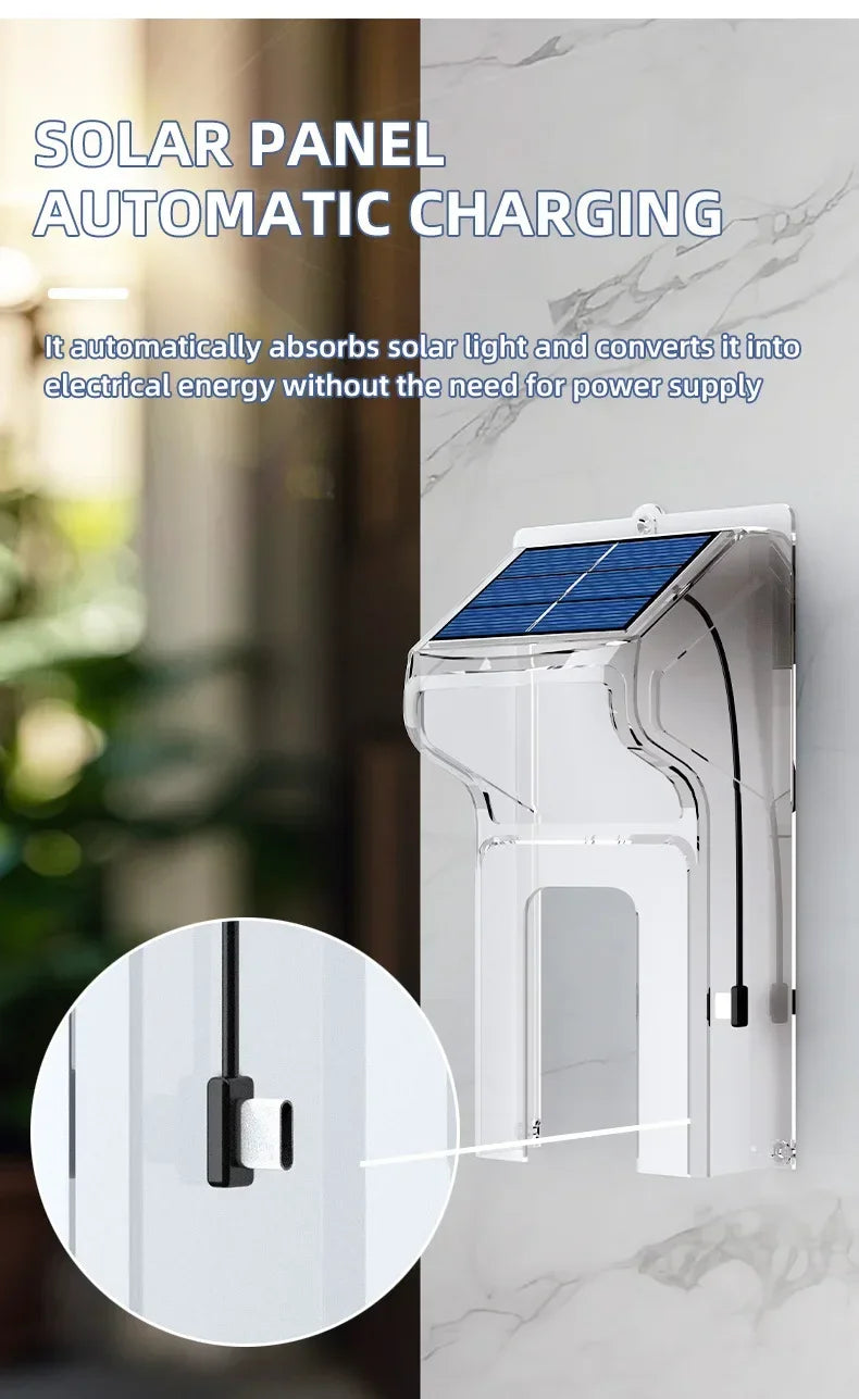 Outdoor Wireless Doorbell with Solar Cover Camera Wifi Digital Door Peepholes Waterproof Smart Home Intercom Video Eye Ring Bell
