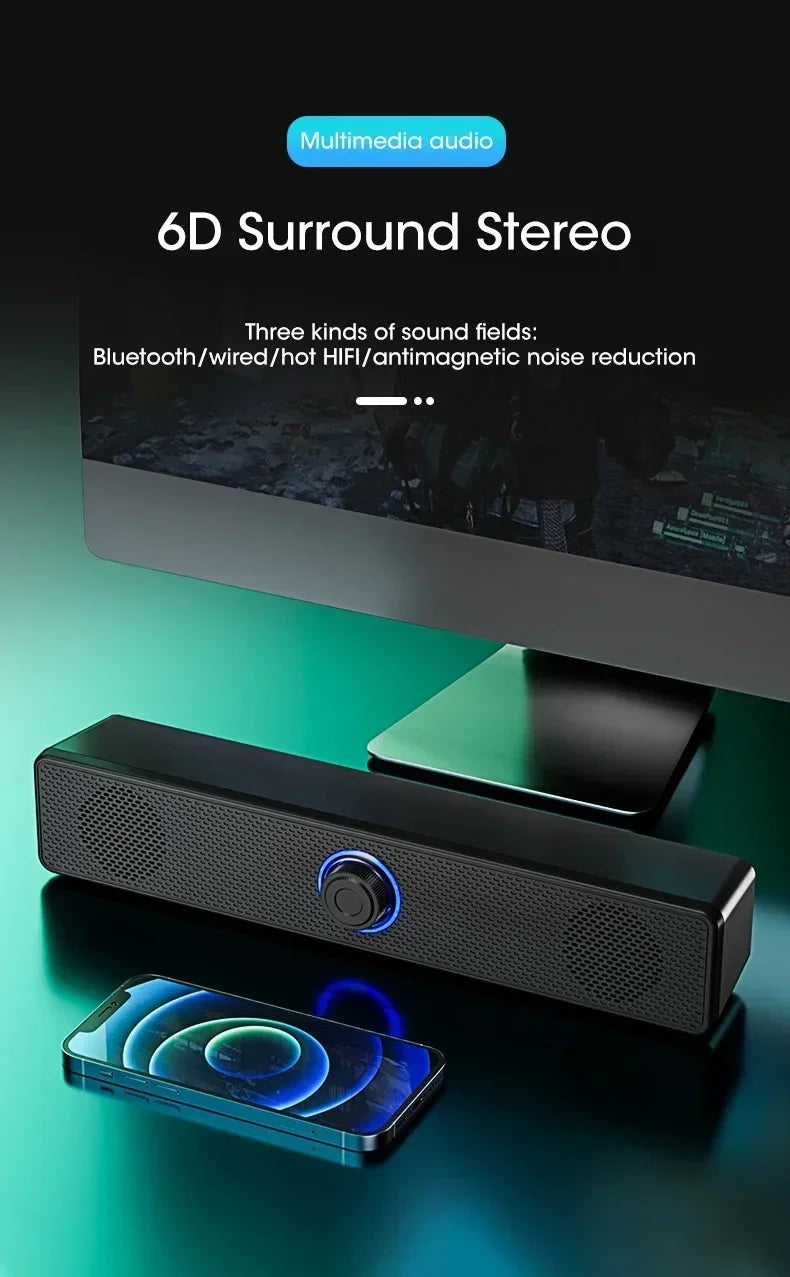 Computer Desktop High-quality 4D Surround Speaker Bluetooth Wired Dual-purpose High-volume Microphone Two-in-one Speaker