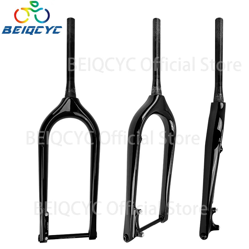 26ER Carbon FAT Bike Fork  Thru Axle 150*15MM Fat bike Snow 5.0 Tire Snow Fork Bicycle Front Fork Rigid