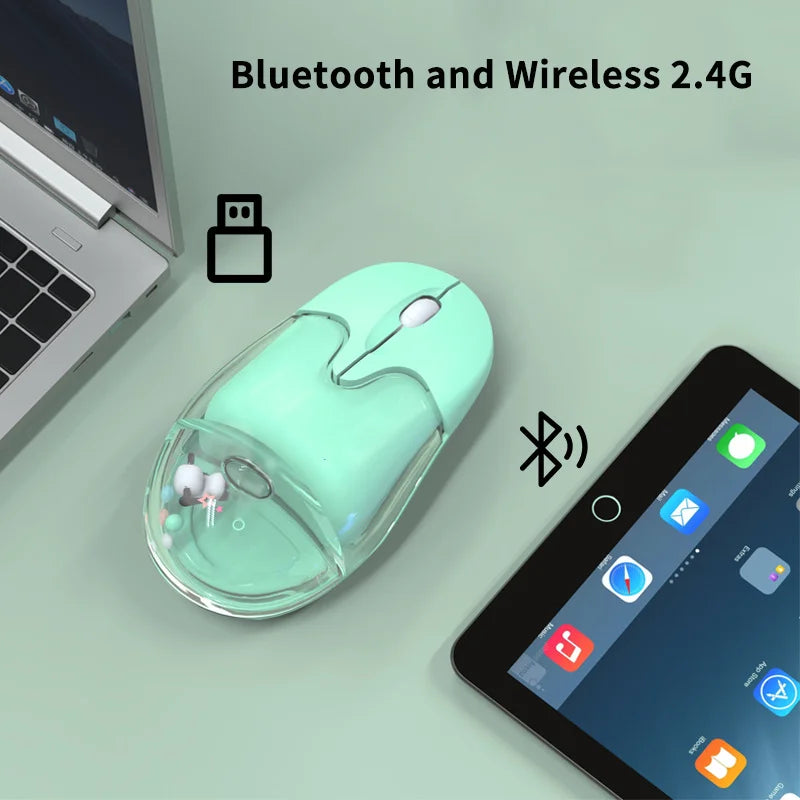 Wireless Dual-mode Mouse Wired Mause Creative Design Floating Doll Rechargeable Mute Button Beautiful Mice Office Use Ergonomics