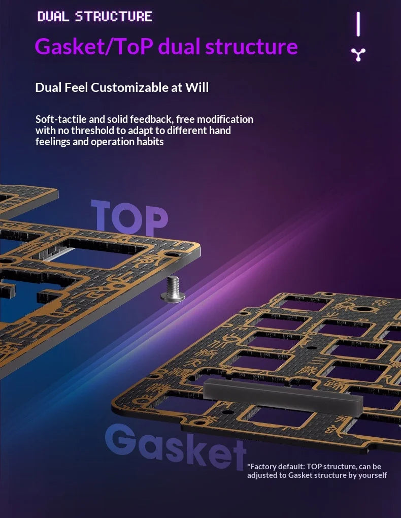 SKN Qinglong Mechanical Keyboard Gaming Custom Wireless Tri Mode Dual 8K Composite Carbon Fiber RGB Backlit Suspension Office