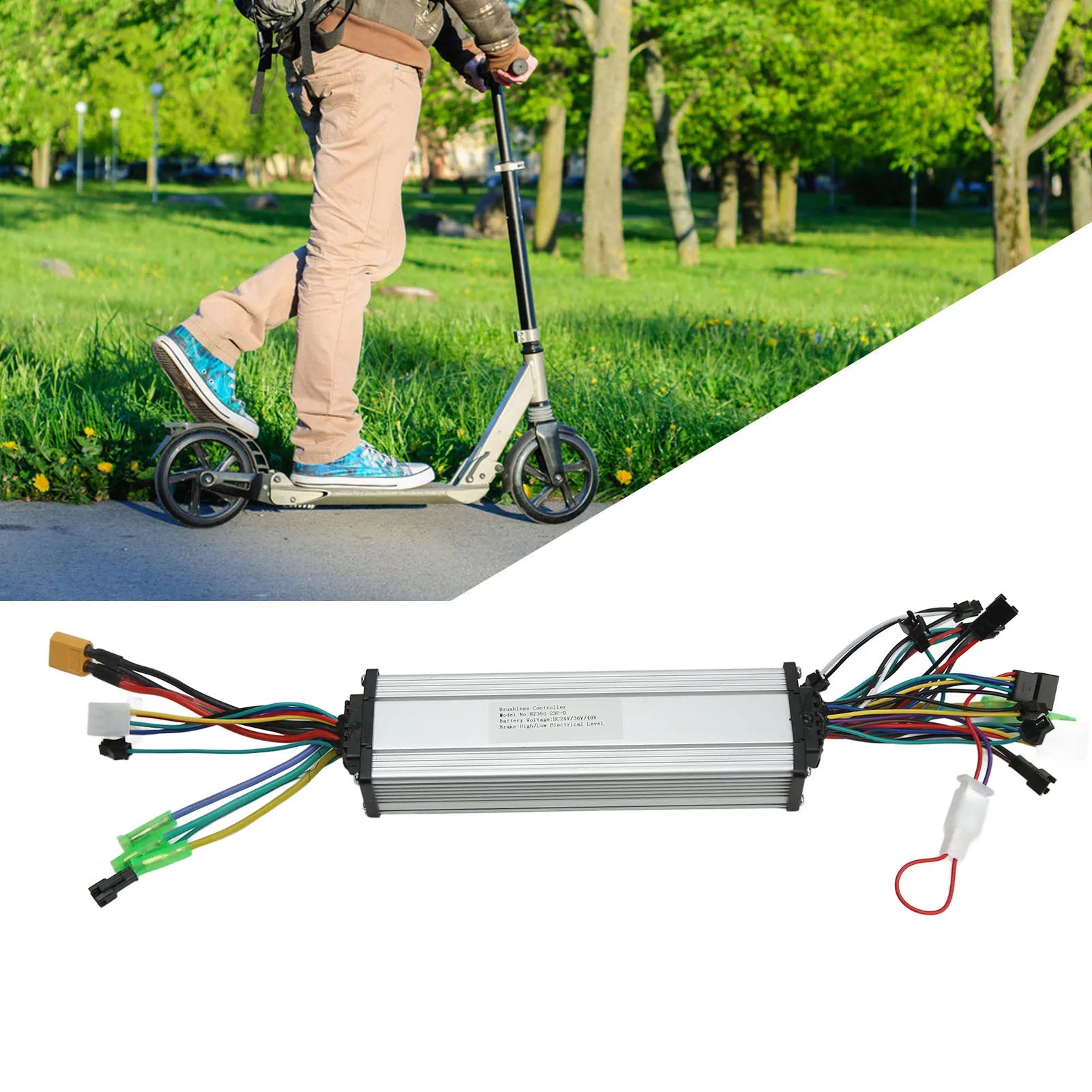 24V/36V/48V 350W Electric Scooter Motor Dual Drive Controller with Waterproof Display Panel Speed Dual Drive Controller Kit