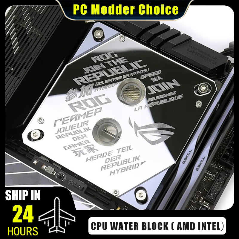 Mirror CPU Water Block 1700 Surface ROG 5V MB RGB SYNC Watercooler LGA1700 AM4 AM5 Platform Customized Available