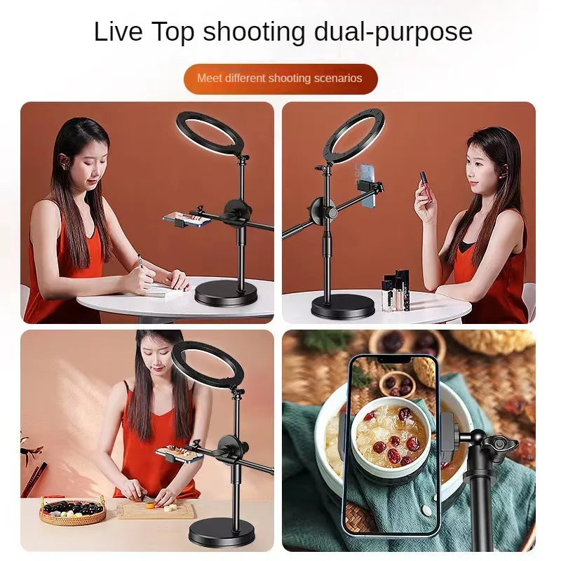Ring Lamp Desktop Stand Lighting Professional Live Broadcast Fill Light For Nail Art With Tripod LED Ring Light Phone Holder