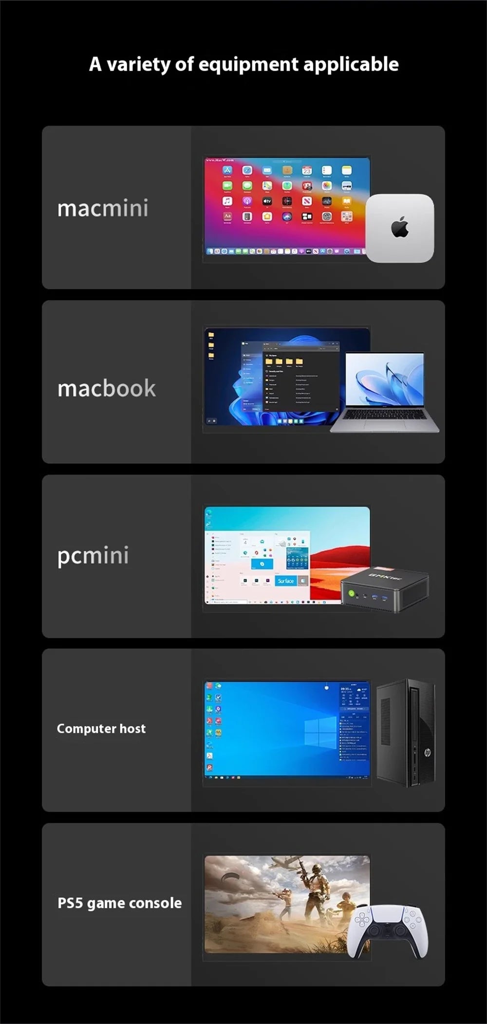 3K 16inch Portable Monitor 2880*1800 450d/m2 100%DCI-P3 For Laptop Second Screen HDMI-Compatible Games Expand Display