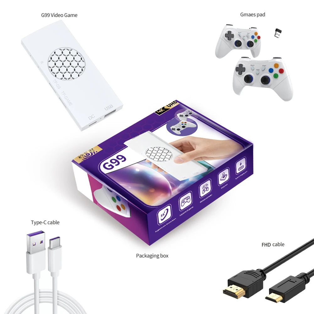 8-Core Processor Game Console G99 for P1/P2/FC(Over 35 Emulators) with 4K HD Display,2.2GHz Frequency & Multi-Language Support