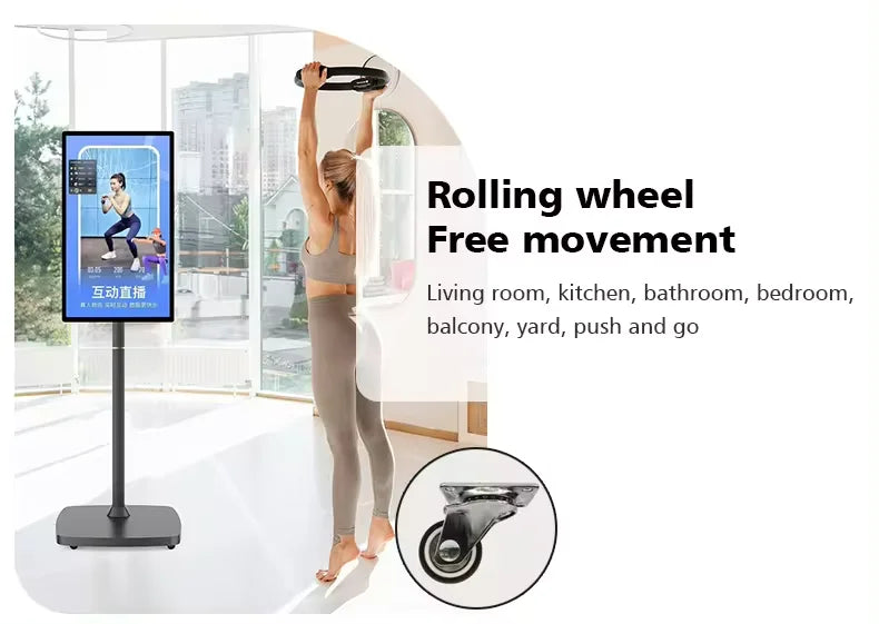 21.5 Inch Interactive Smart Display TV Android Operated In-Cell Touch Monitor Fitness Video Games USB Movable LCD Screen