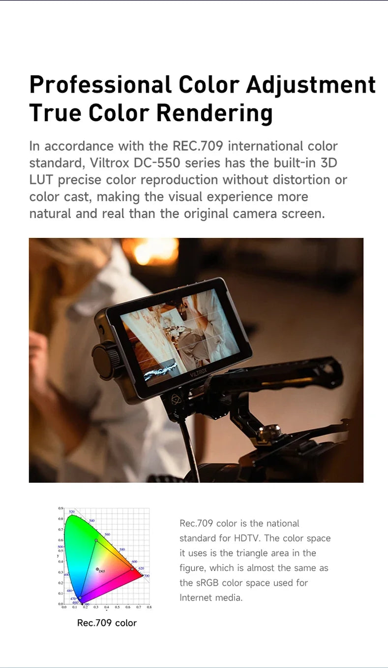 VILTROX DC 550 5.5 Inch 1920x1080 4K  Touch Screen HDMI Profissional Camera Studio Monitor 3D LUT Director Monitor