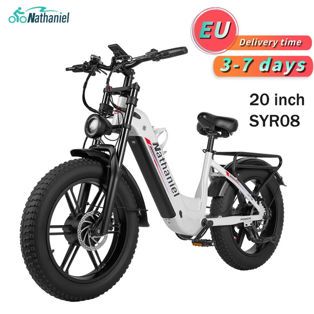 Nathaniel SYR08 2000W Dual Motor E-Bike,20*4.0 Fat Tire,20AH Detachable battery,Speed 50+,Daily commuting, Adult Electric Bike