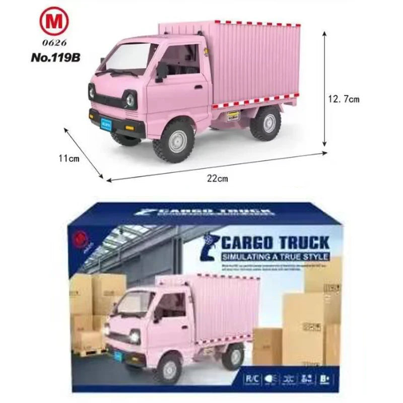 1:16 Wpl D12 Remote Control Electric Toys Rc Car Wuling Hongguang Simulation Drift Climbing Truck Led Light Cargo For Kids Gift