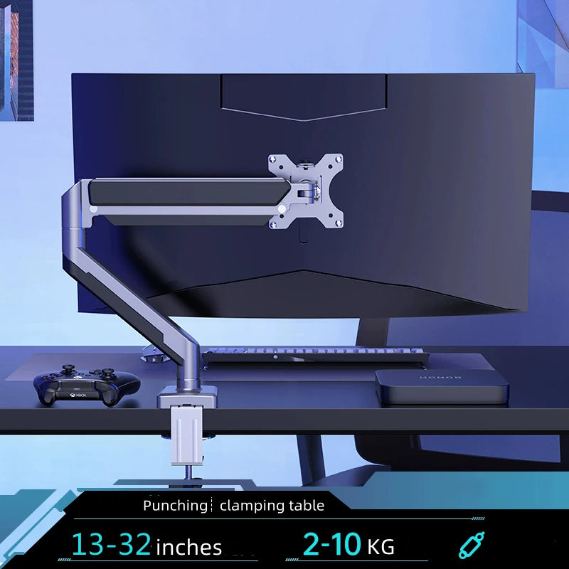 TV Monitor Mount Single PC Monitor Mount Stand Gas Spring Adjustable Arms with VESA 75/100mm, 13-32 Inch Screen Compatibility