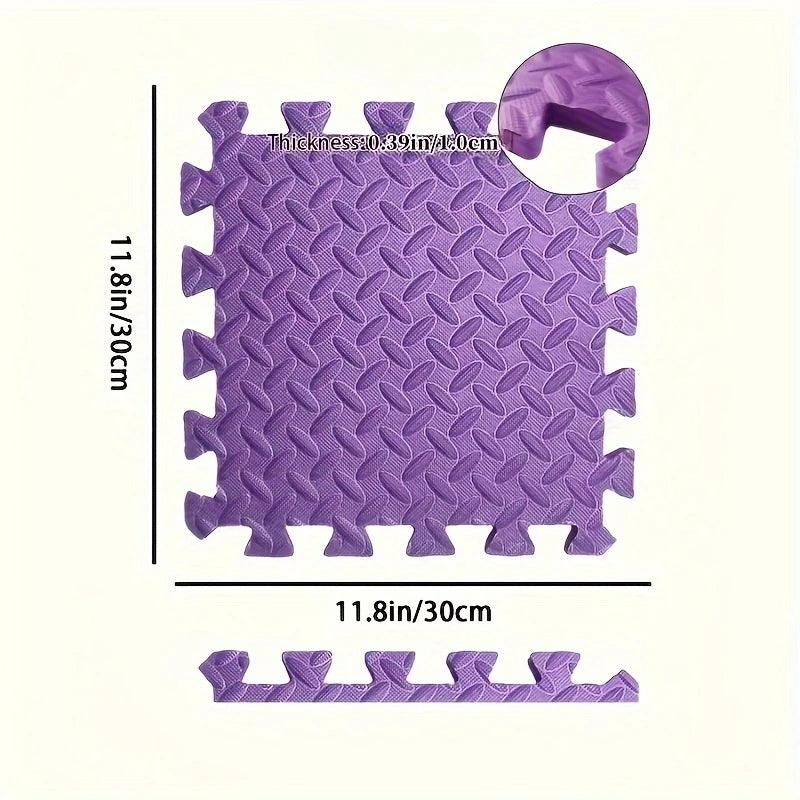 30*30cm Sports Gym Mat Protection EVA Leaf Grain Floor Mats Yoga Fitness Non-Slip Splicing Rugs Thicken Shock Room Workout
