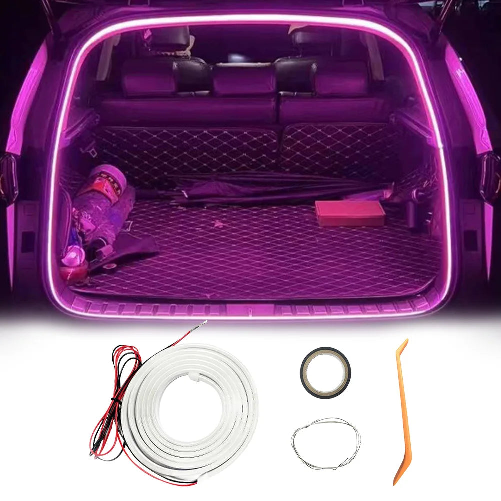 LED Dynamic Flowing Light Strip Self Adhesive Automatic Tail Box Light Car Trunk Ambient Lighting Strip for SUV Truck Decoration