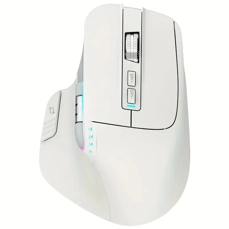 Wireless Wireless Mouse, 2.4GHz, Type-C Wired Three Mode Connection, Artificial Vertical Mouse, Rechargeable Optical Mouse