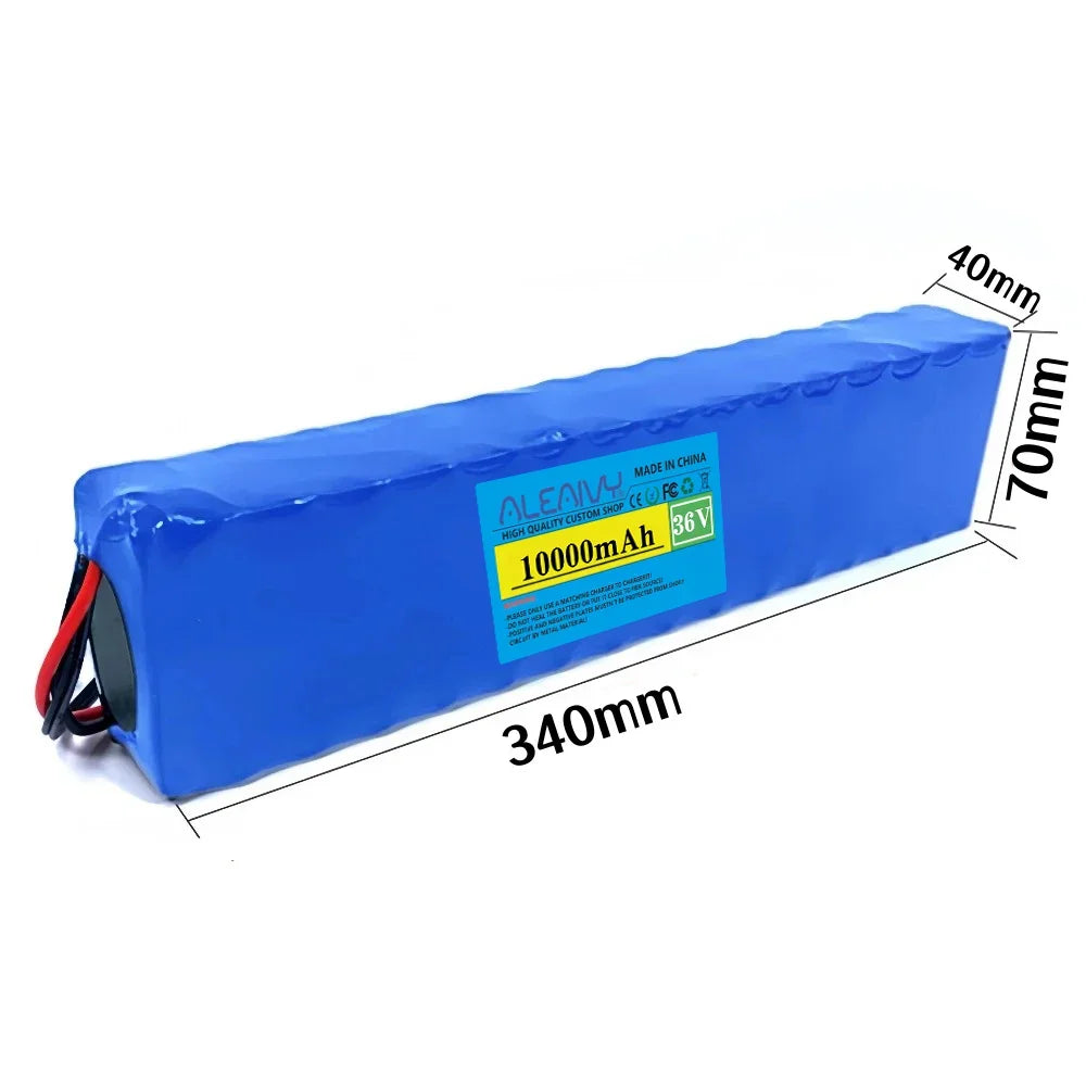 36V 10000mAh 10S3P Li-ion Battery Pack 18650 with BMS for Electric Scooter 350-600W Rechargeable + Charger