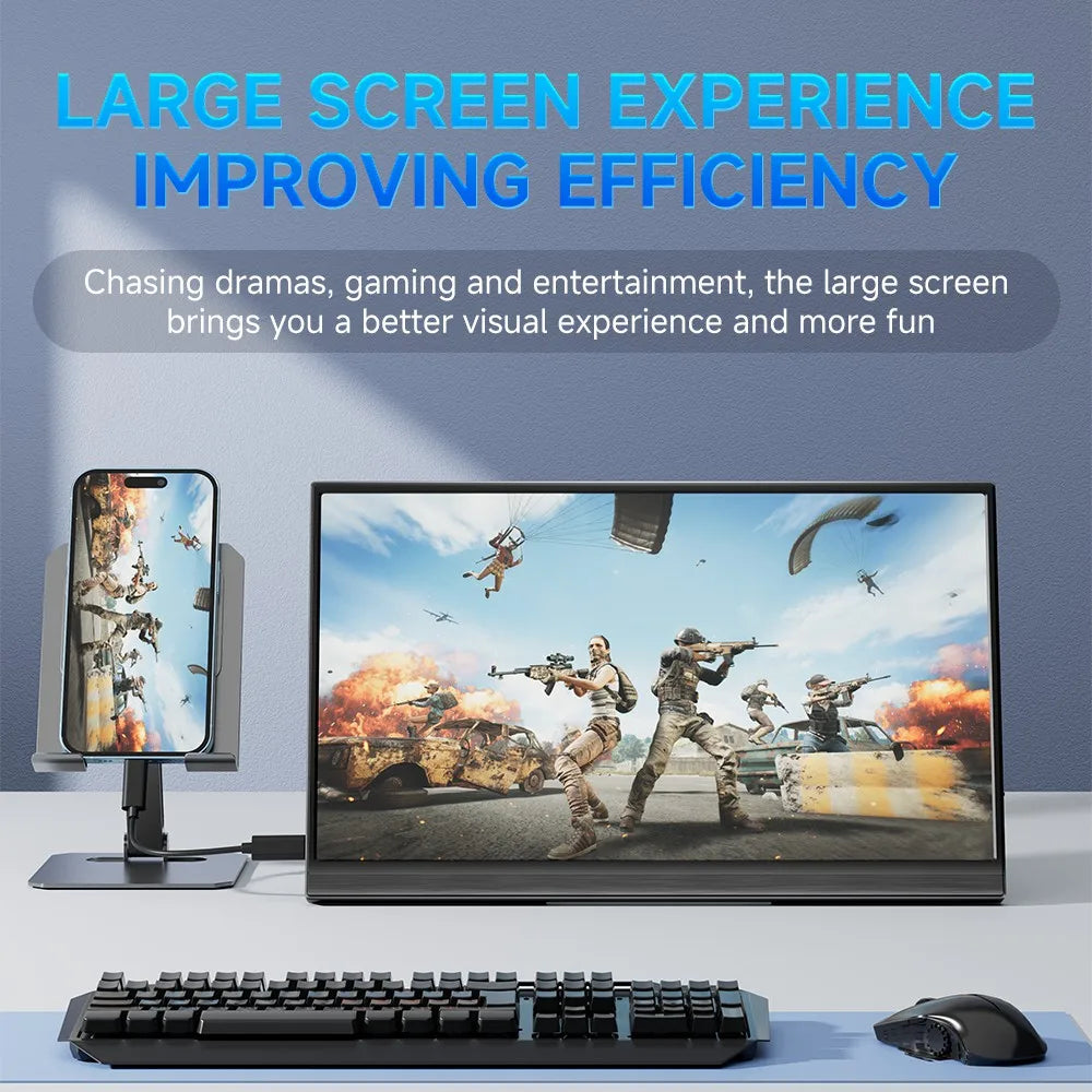 MUCAl 15.6 inch Portable Monitor FHD 1920*1080 Travel Gaming 15.6" Display Screen for Laptop Phone Switch ps4 ps5 XboX MacBook