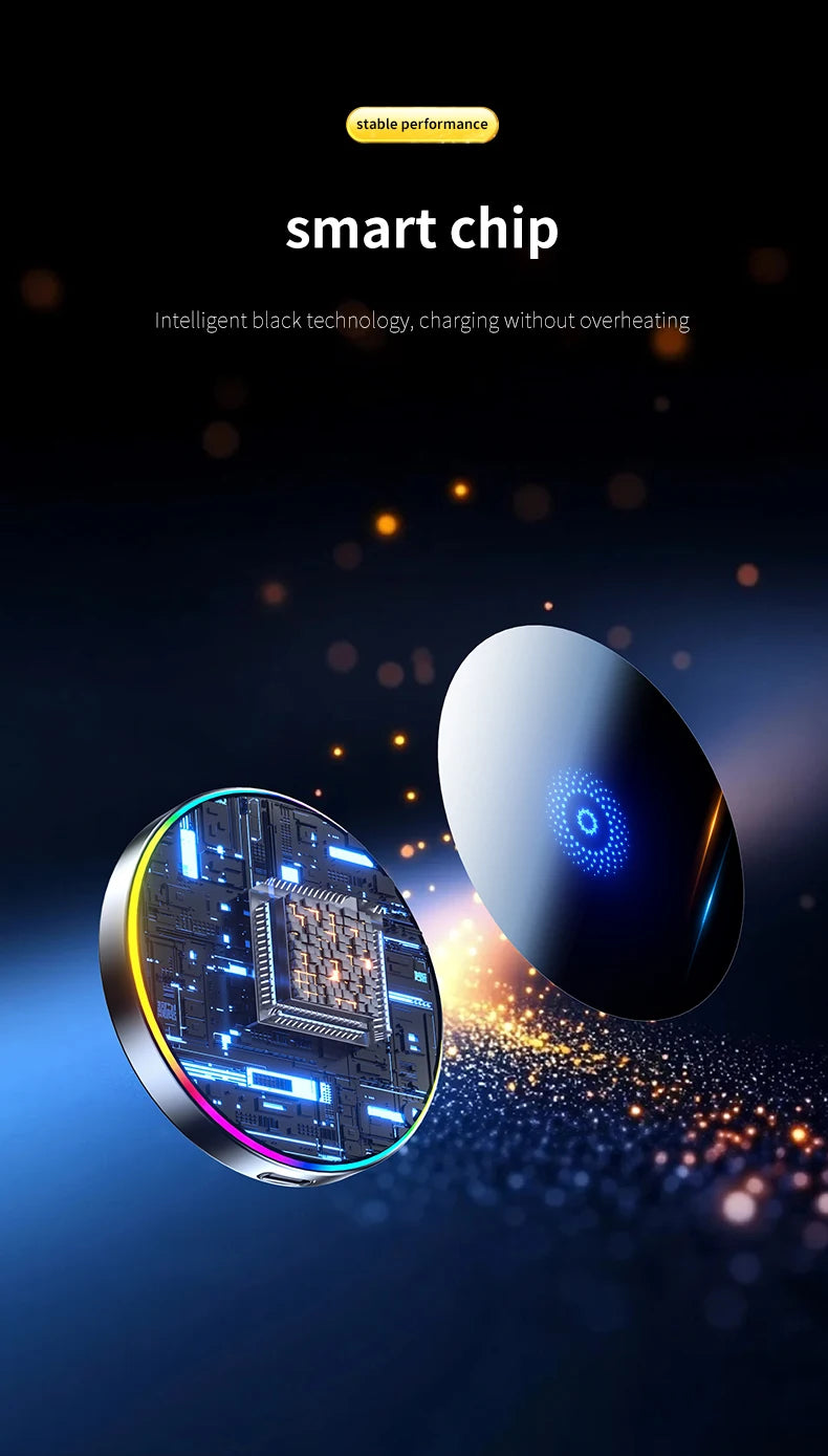 Car Magnetic Phone Holder Magnetic Wireless Car Charger Mount 15W Magnetic RGB LED Lights Magsafe Charger Base Accessories Phone