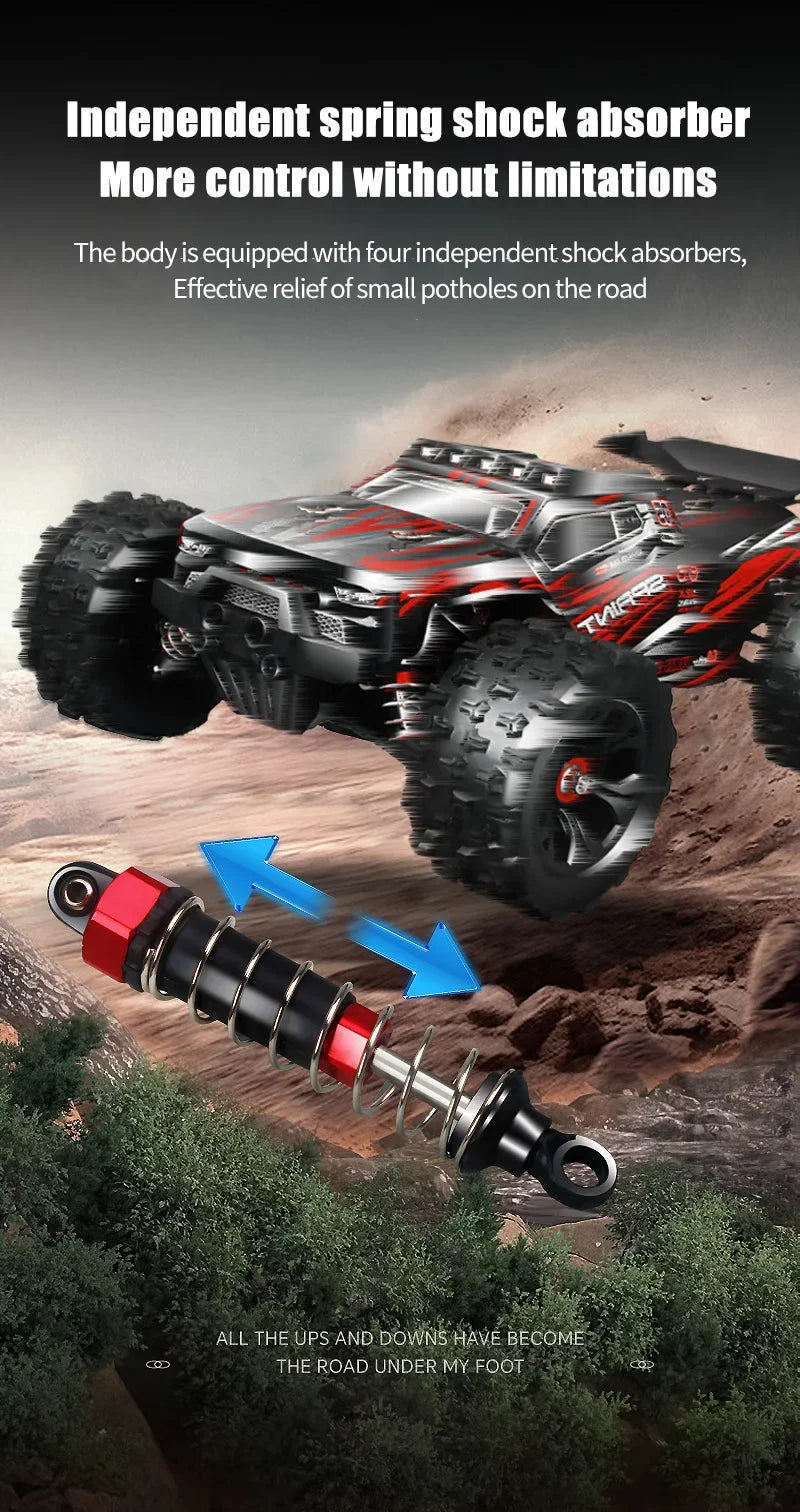 1:16 85KM/H Or 50KM/H 4WD RC Car With LED Remote Control Cars High Speed Drift Monster 4x4 Truck for Kids vs Wltoys 124017 Toys