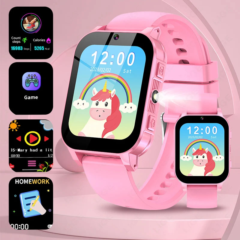 Smart Watch for Kids Puzzle Games HD Touch Screen Camera Music Player Pedometer Alarm Clock Calculator Flashlight Kids Watches