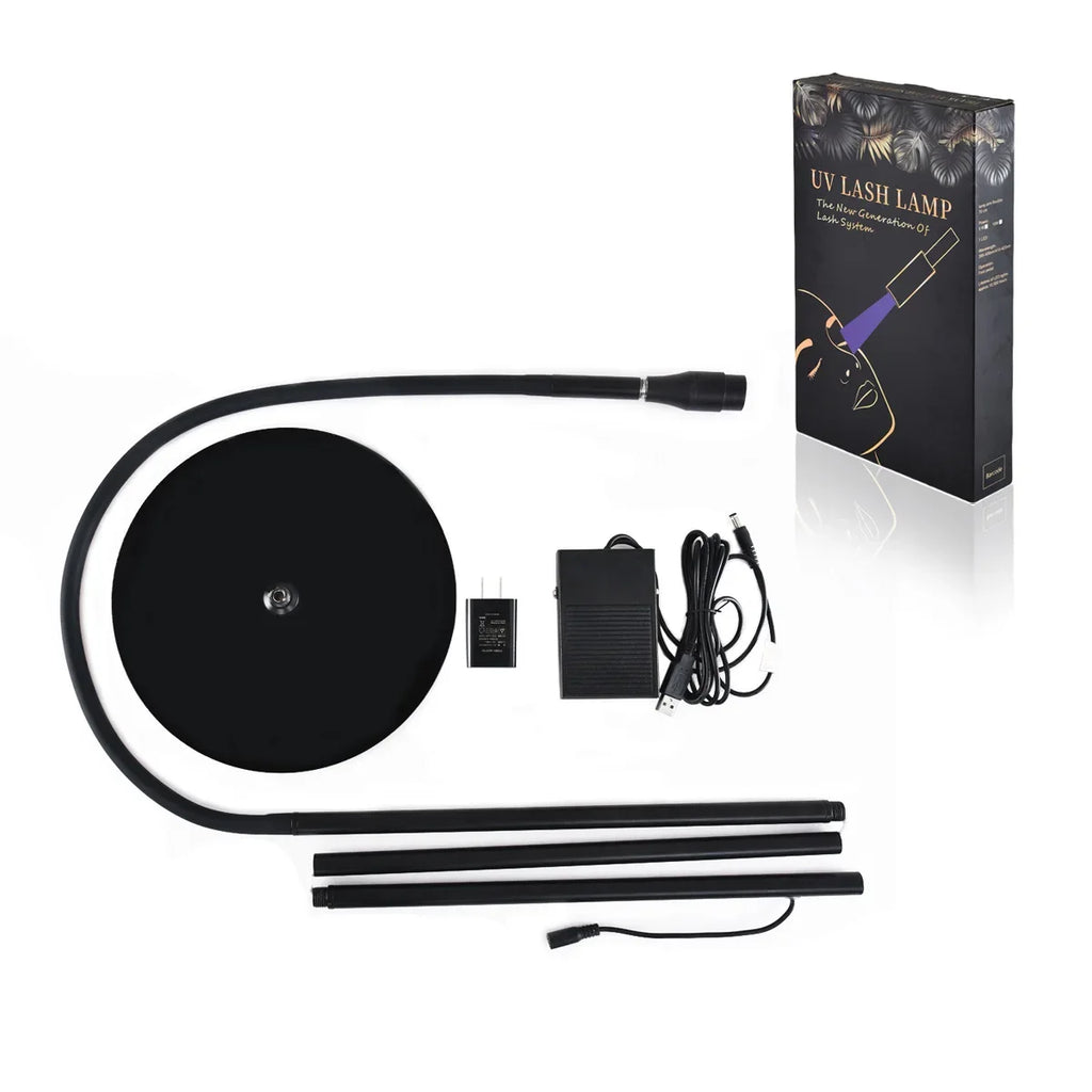 5W/10W UVLED Curing Lamp With Foot Switch Adjustable Focus Floor Lamp Grafting Eyelash Glue Fast Drying Purple Light Beauty Tool