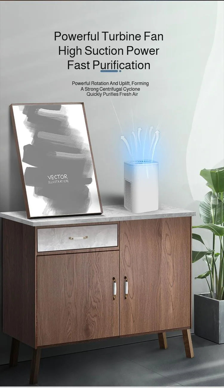 Air Purifier Smoke Odor Negative Ion Generator Household HEPA Air Purifier Efficient Purifying Air Formaldehyde for Car and Room