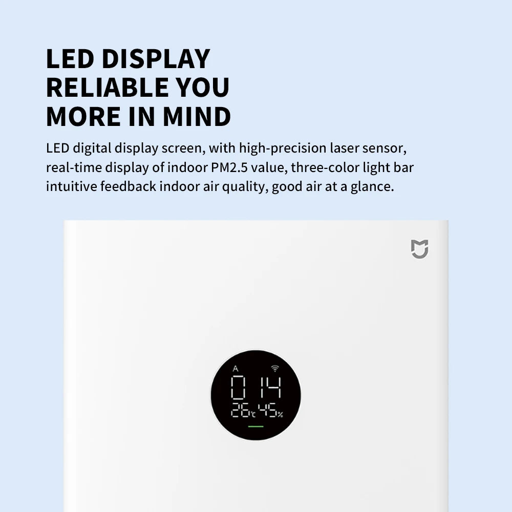 NEW XIAOMI Smart Air Purifier 4 Lite LED Display Quadruple Purification Aldehyde Removal Home Air Ionizer 35.8dB(A) Low noise