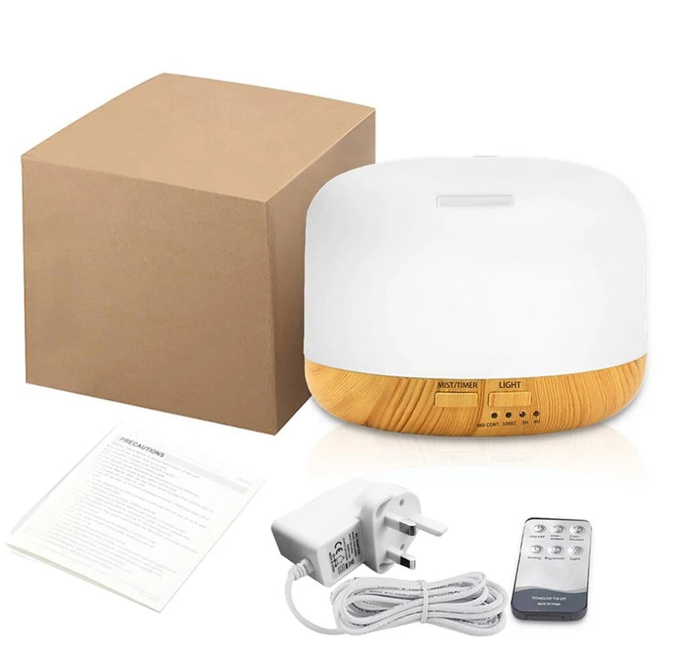 Aroma Diffuser Essential Oil Diffusor Air Humidifier Ultrasonic Remote Control 7 Color LED Lamp Mist Maker For Home 300ml 500ml