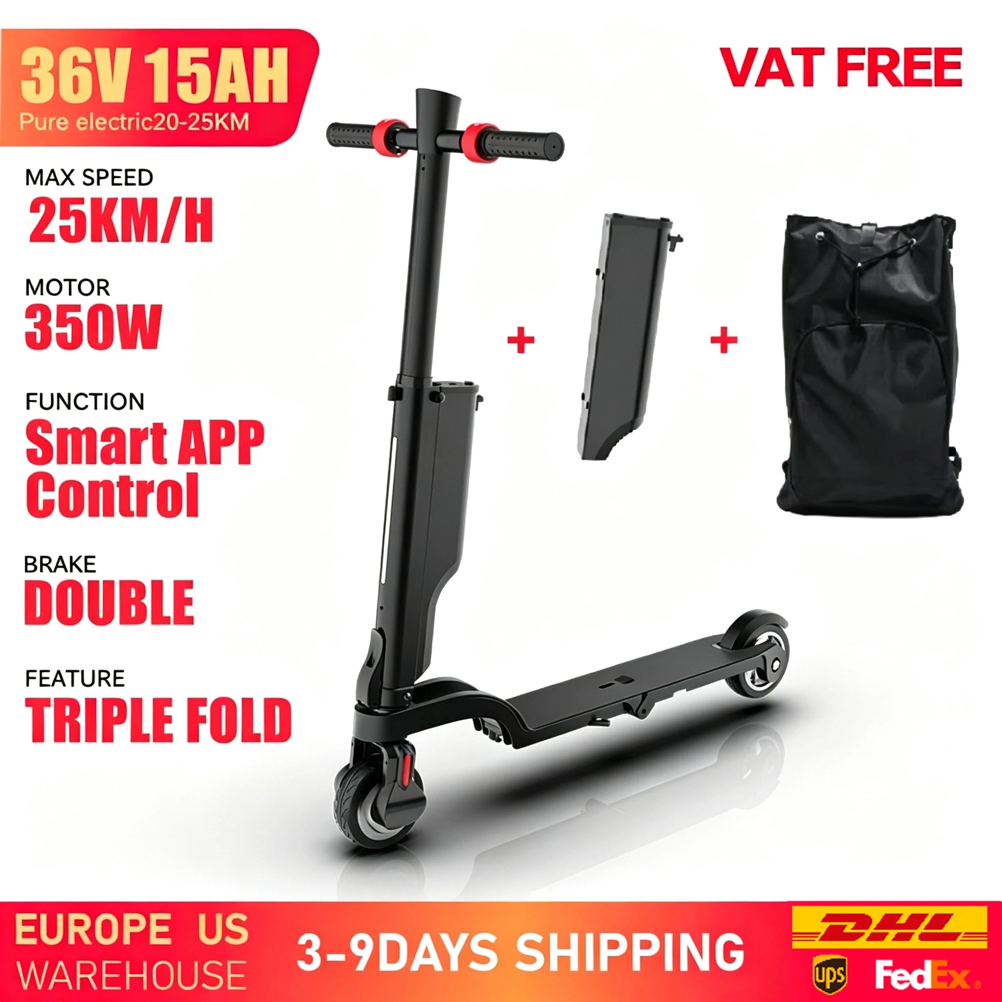 HUANCI X6 electric scooter adults Foldable electric kick scooters 350W scooters electric 36V 7.5A e scooter Smart APP escooters
