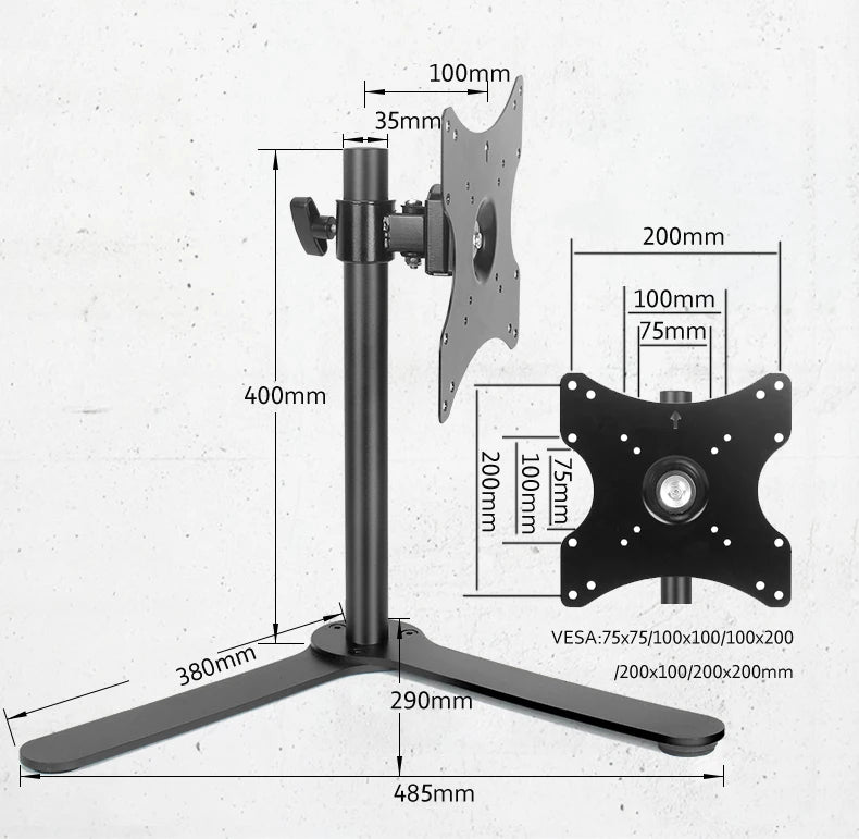 DL-K300 Desktop 20"-40“” BIG base LCD LED single Monitor desktop Holder Arm Full Motion  tv mount Loading 15kgs