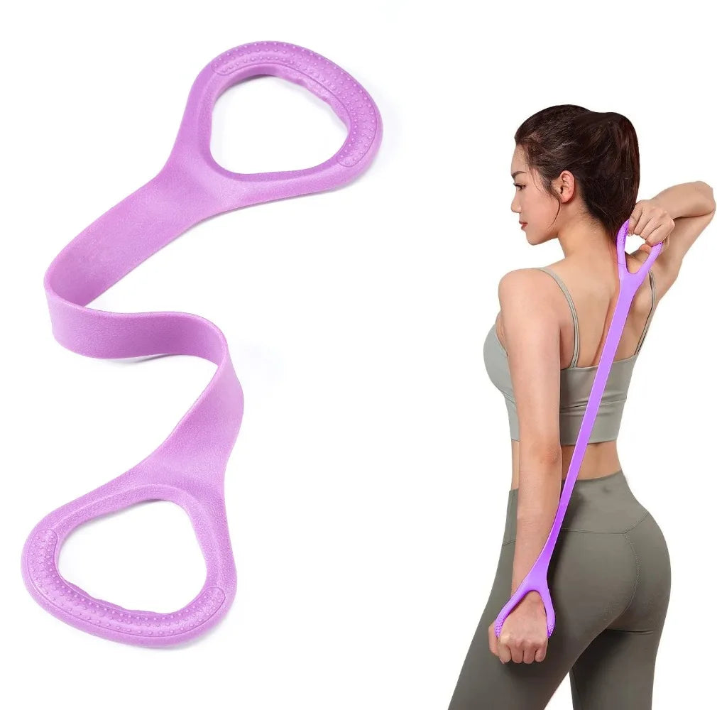 Elastic Resistance Band for Arm Shoulder Back Workout - Fitness Exercise Training Yoga Pilates Physical Therapy Equipment Tool