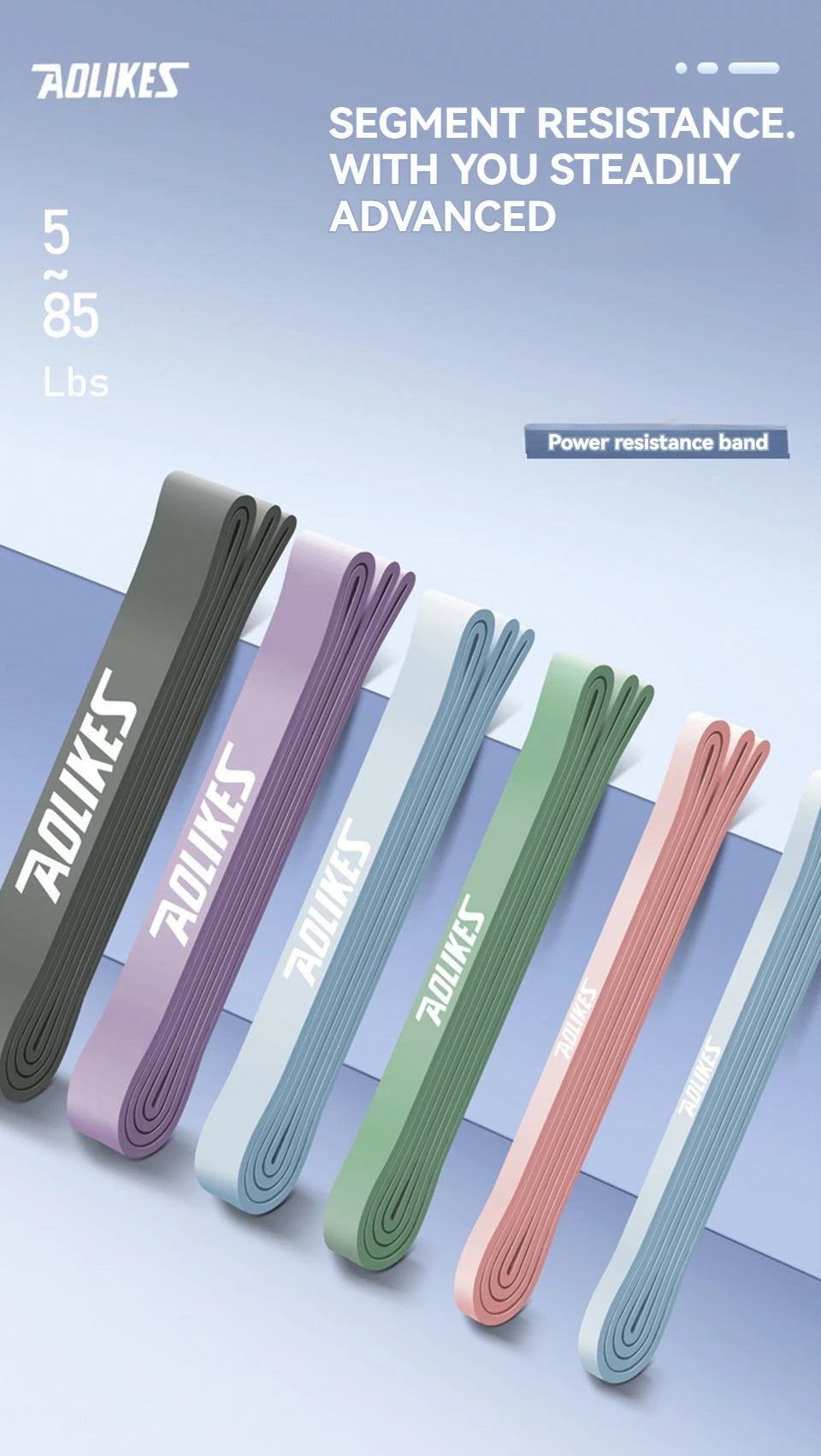 AOLIKES 1PCS Resistance Bands for Working Out, Exercise Bands, Workout Bands, Pull Up Assistance Bands, Long Heavy Stretch Bands