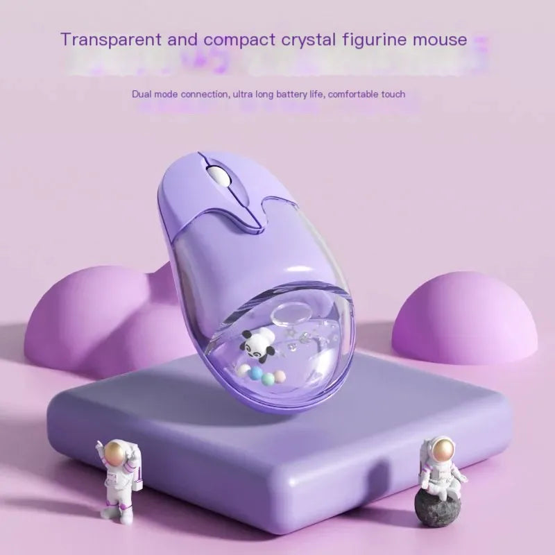 Wireless Dual-mode Mouse Wired Mause Creative Design Floating Doll Rechargeable Mute Button Beautiful Mice Office Use Ergonomics