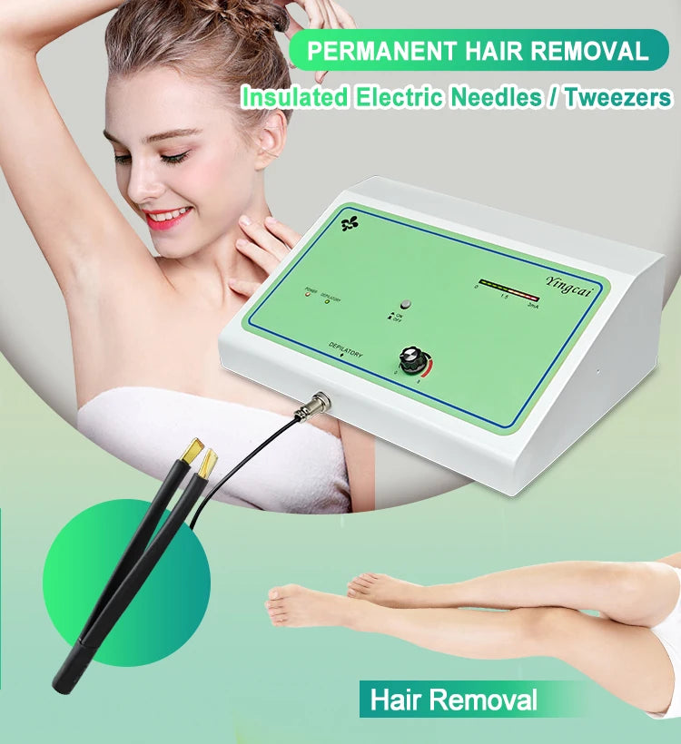 2025 Portable Electrolysis Epilators Removal Device Painless Electrolysis Machine Electric Needle Hair Removal for Men
