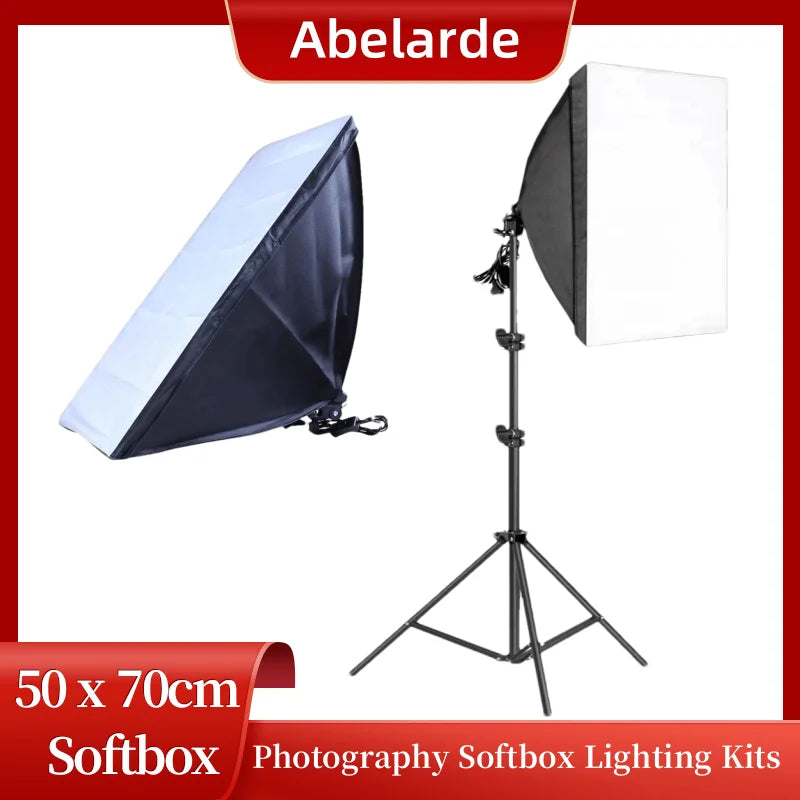 Photographic Equipment Photo Studio Photography Soft Box Kit With Tripod Video 50x70cm Softbox Photo Box