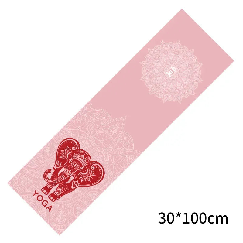 30*100cm Printed Yoga Towel Portable Double Layer Non-Slip Mat Protection Yoga Exercise Pad Quick Drying Pilates Towel Blanket