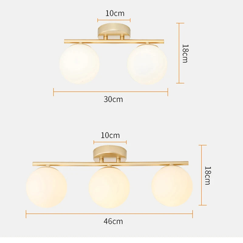 LED G9/E27 Wall Lamp Milky White Glass Ceiling Light Gold and Black Corridor and Passageway Light Minimalist Modern LED Lighting