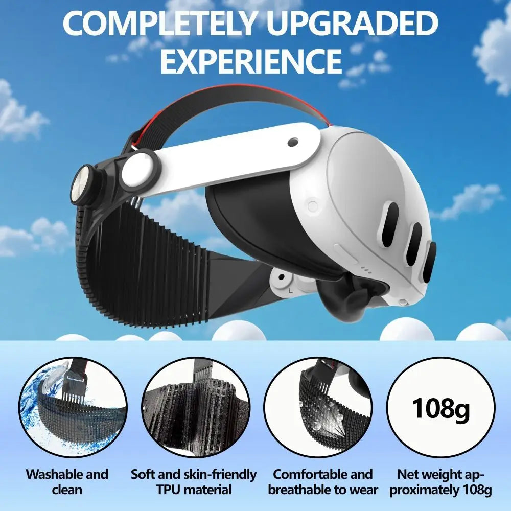Upgraded Adjustable VR Headbands Breathable Ergonomic Head Strap Durable Soft Silicone VR Accessories for Meta Ques t3/Quest 3S