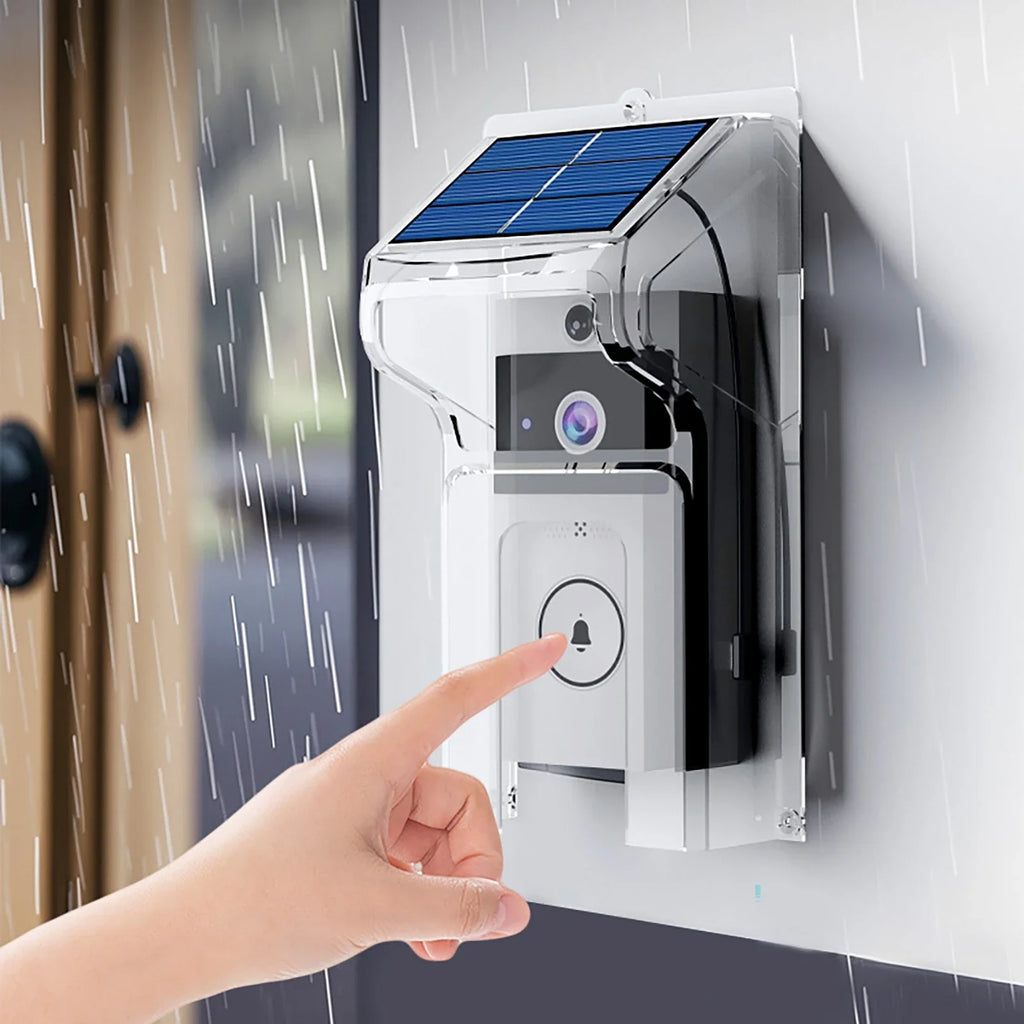 Wireless Doorbells with Solar Cover Camera High Definition Intelligent Video Door Bell Waterproof Smart Home Intercom Video Bell