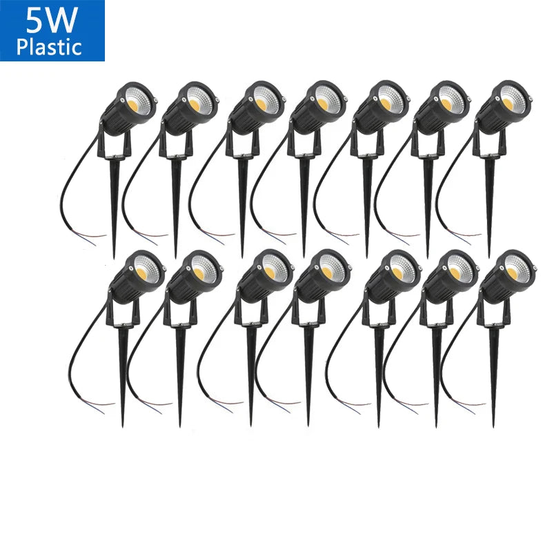 LED Garden Lawn Lamp 5W 10W 15W Outdoor Waterprof IP65 220V110V12V24V Landscape Spike Bulb Garden Path COB Lawn Spotlights