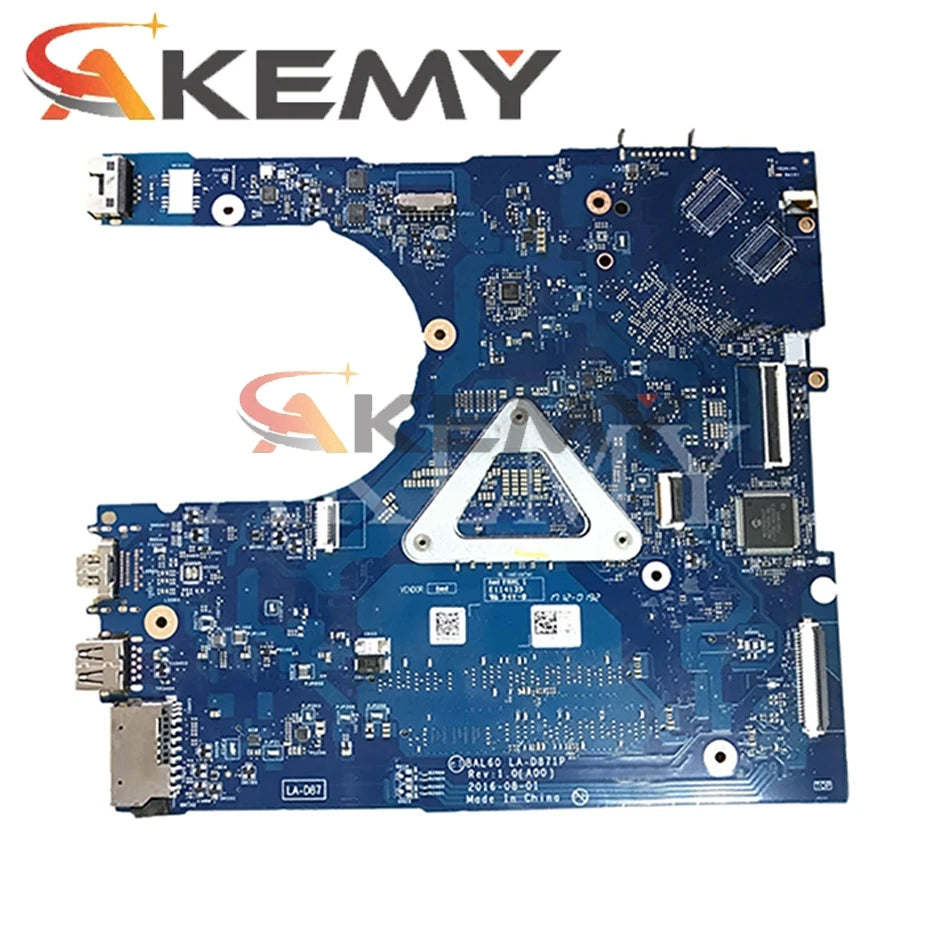 For Dell Inspiron 5566 Laptop Motherboard LA-D871P BAL60 CN-0J922J J922J CN-02PX9P i3 i5 i7-7th Gen CPU DDR4 Mainboard 5468