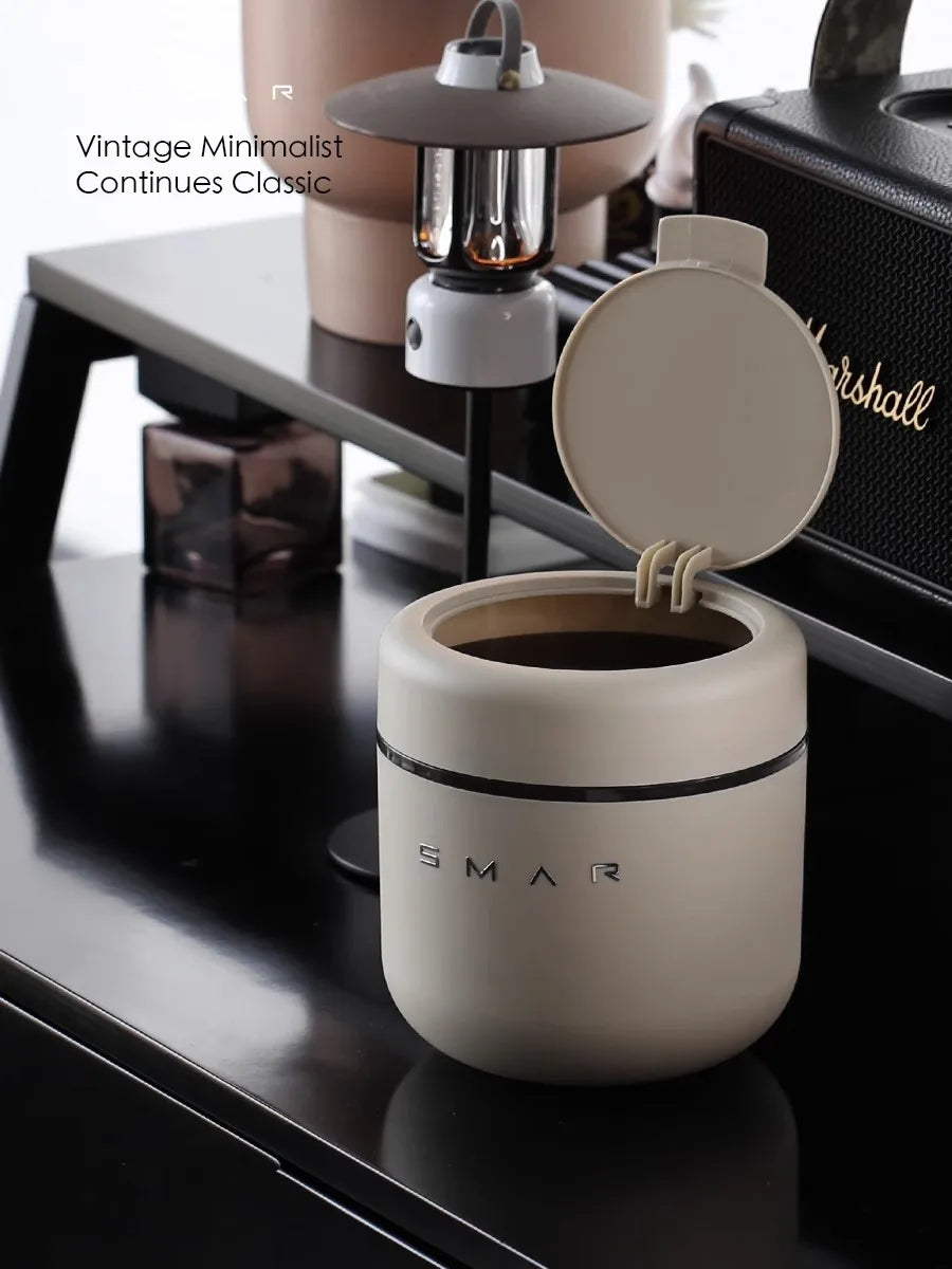 Desktop trash can Cute small new mini home desk office desk creative cover