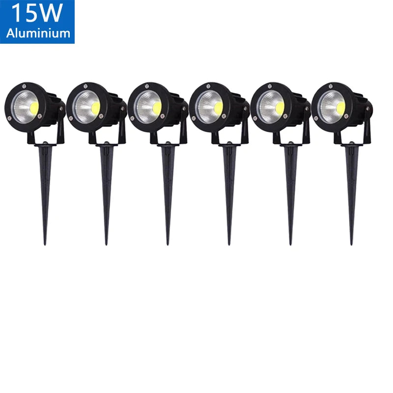 LED Garden Lawn Lamp 5W 10W 15W Outdoor Waterprof IP65 220V110V12V24V Landscape Spike Bulb Garden Path COB Lawn Spotlights