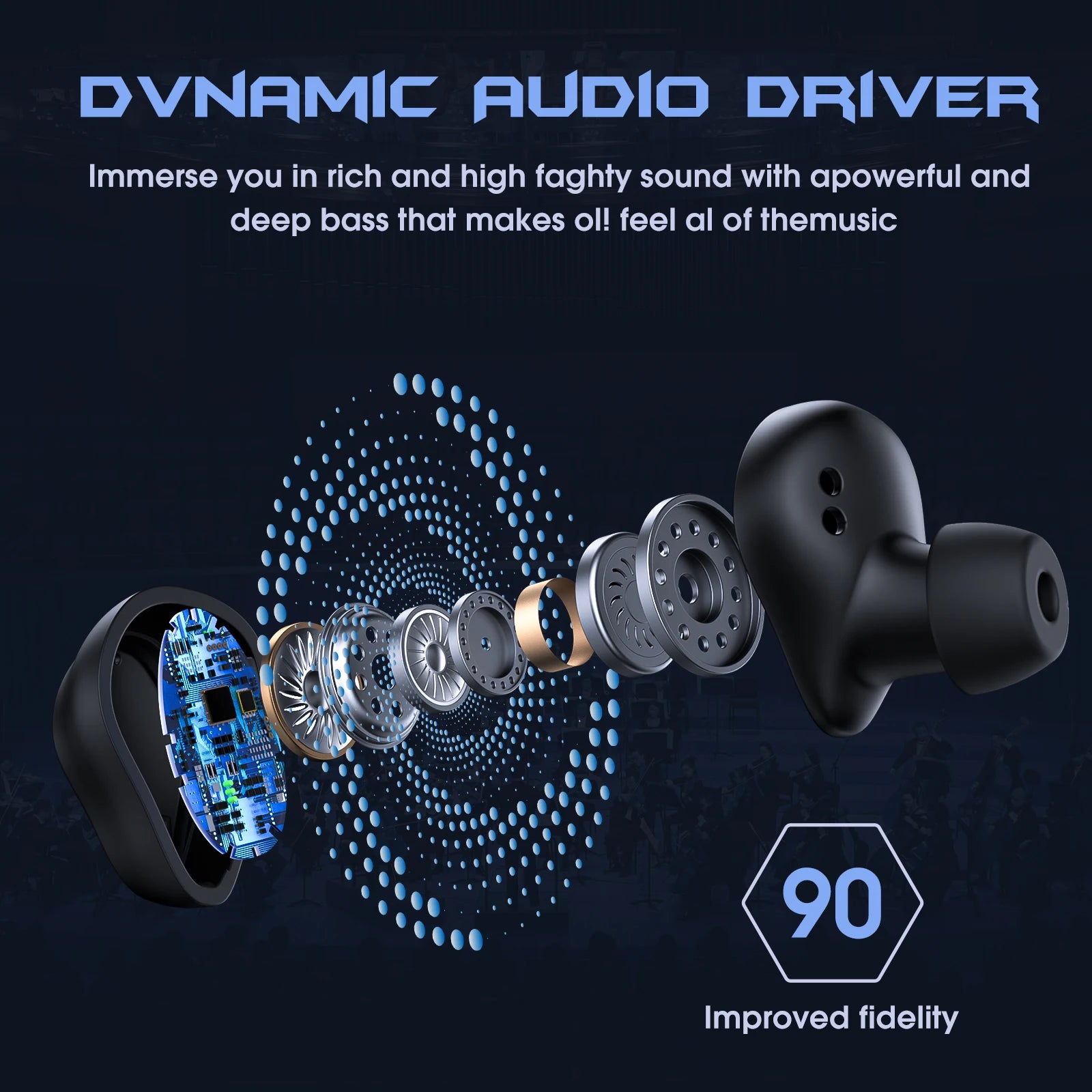 Bluetooth Gaming Earphones Wireless Noise-Canceling Headphones Low Latency Hi-Fi Audio Game Party for Gamer Friends Family