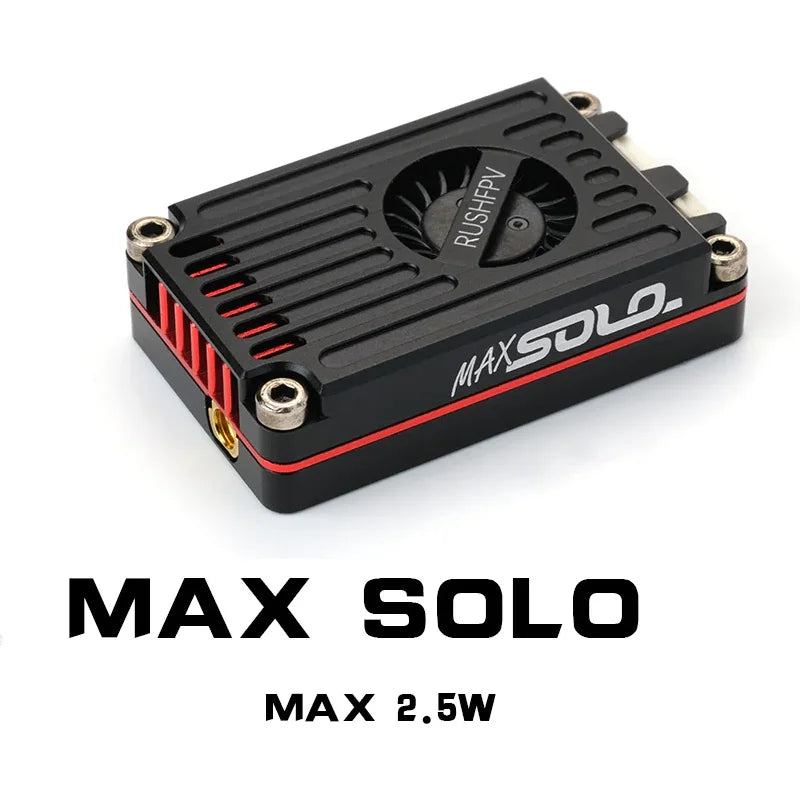 RUSH TANK MAX SOLO VTX 2.5W High Power VTX 48CH Video Transmitter with CNC shell for RC FPV Long Range Fixed-wing Drones
